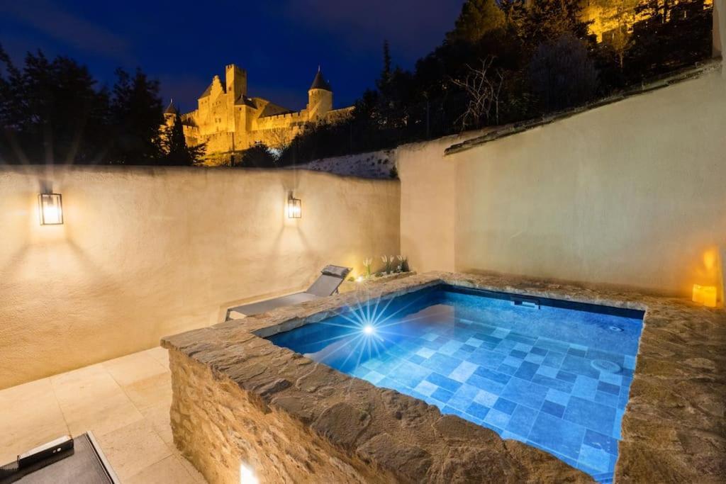 Longue Vie A La Reine - Piscine - Chateau Carcassonne Bagian luar foto